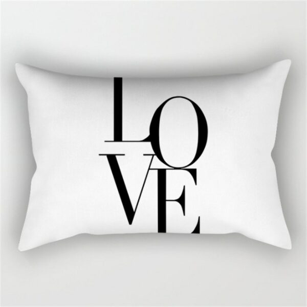 30x50cm Marble Geometric Polyester Pillowcase Living Room Sofa Chair Heart Line Cushion Cover Black White Love Home Decoration Gối bãi biển 6