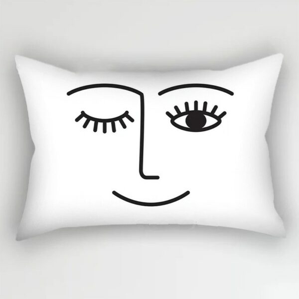 30x50cm Marble Geometric Polyester Pillowcase Living Room Sofa Chair Heart Line Cushion Cover Black White Love Home Decoration Gối bãi biển 7
