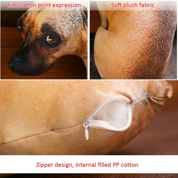3D Simulation Puppy Shape Cushion Throw Pillow With PP Cotton Inner Home Decor Sofa Toys Soft Plush Short Dog Doll Detachable Gối bãi biển 5