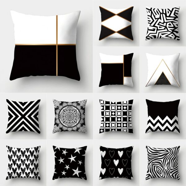 45*45cm Geometric Print Polyester Decorative Sofa Cushions Pillow Covers Throw Pillows Soft Pillowcase Home Decor Cushion Cover Trang trí sofa 2