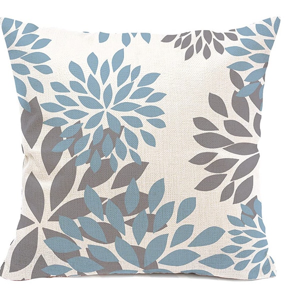 45x45cm Lake Blue White Geometric Polyester Pillowcase Sofa Cushion Cover Home Decoration Pillows Case Gối bãi biển 7