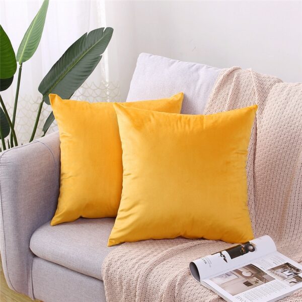45x45cm Solid Color Luxury Velvet Throw Pillow Case Sofa Car Seat/Back Lumbar Cushion Cover Home Decor Bed Soft Pillowcase Gối văn phòng 5