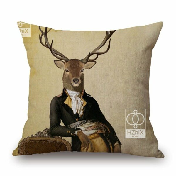 Abstract Nordic Fashion Animal Rabbit Zebra Giraffe Elephant Deer Pug Horse Cushion Cover Sofa Decorative Funny Pillowcase Decor Gối bãi biển 5