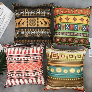African Ethnic Style Linen Cushion Cover for Car Living Room Sofa Bedroom Home Decor, 40×40 45×45 50×50 60×60 Pillowcase Trang trí sofa