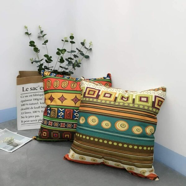 African Ethnic Style Linen Cushion Cover for Car Living Room Sofa Bedroom Home Decor, 40×40 45×45 50×50 60×60 Pillowcase Trang trí sofa 3