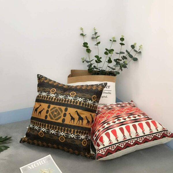 African Ethnic Style Linen Cushion Cover for Car Living Room Sofa Bedroom Home Decor, 40×40 45×45 50×50 60×60 Pillowcase Trang trí sofa 4