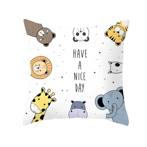 Cartoon Animal World Printing Pillowcase Single Print Sofa Cushion Case Cute Dog Whale Decor Cushion Cover For Child’s Bedroom Gối bãi biển 7