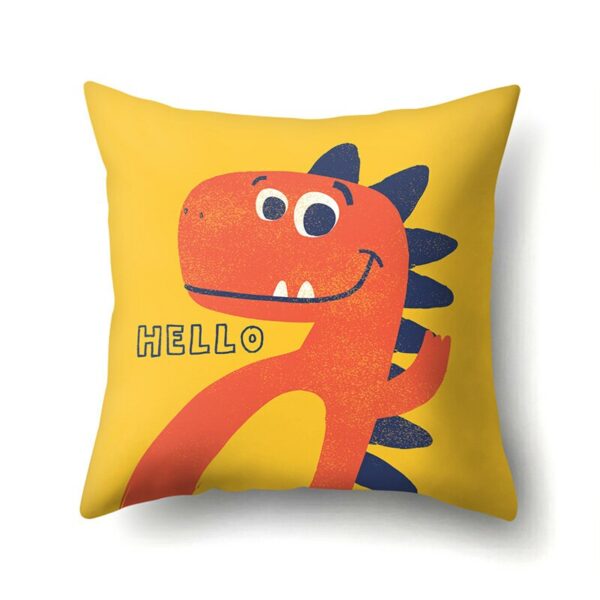 Cartoon Dinosaur Letter Printing Pillowcase Single Print Sofa Cushion Case Cute Dinosaur Decor Cushion Cover For Child’s Bedroom Gối bãi biển 5