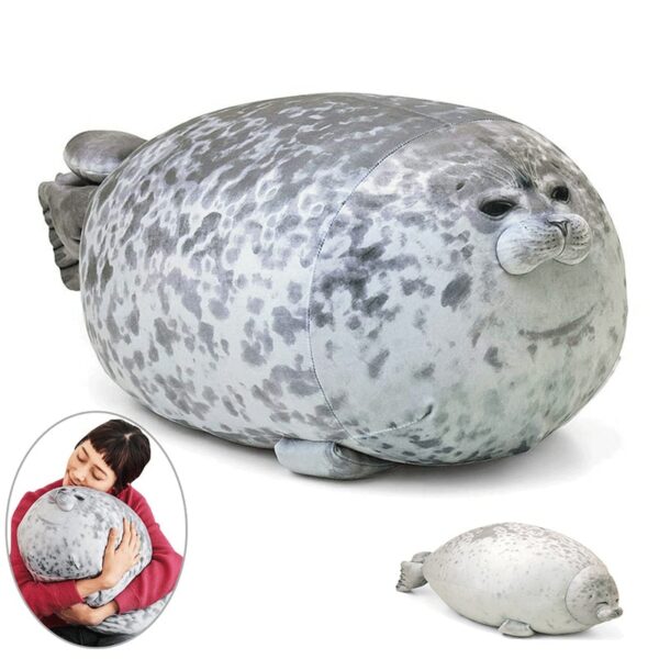 Chubby Seal Plush Toys Sea Lion Stuffed Throw Pillow Soft Seal Plush Party Hold Pillow Baby Sleeping Pillow Chair Cushion Gifts Gối bãi biển 3