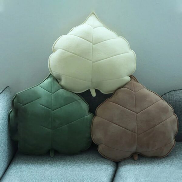 Nordic Decorative Leaves 3D Pillow Home Decoration Anti-Collision Pillow Room Decor Accessories Car Bedroom Child Bed Decoration Gối bãi biển 3