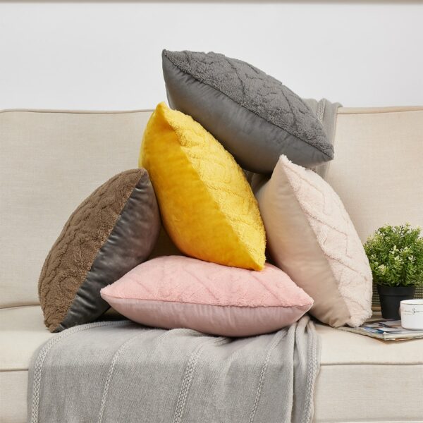 Pillowcase Decorative Home Pillows White Pink Retro Fluffy Soft Throw Pillowcover For Sofa Couch Cushion Cover 45×45 Pillow Hugs Gối văn phòng 5