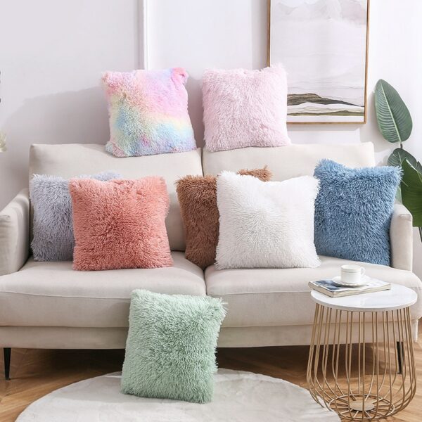 Plush throw pillow 2022 new solid color sofa pillow cover sea velvet office home cushion Gối bãi biển 2
