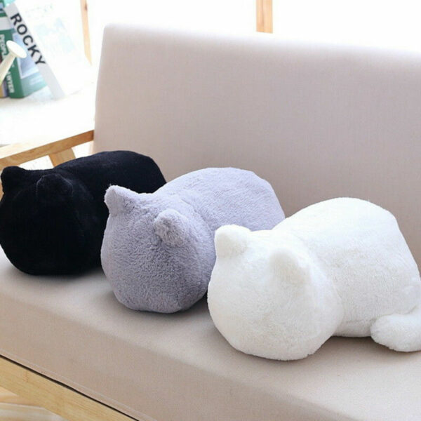 Soft Cute Plush Cute Cat Shape Pillow Cushion Sofa Toy Home Decor Grey 3D Simulation Cat Plush Toy Stuffed Pillow Gối bãi biển 3