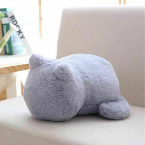 Soft Cute Plush Cute Cat Shape Pillow Cushion Sofa Toy Home Decor Grey 3D Simulation Cat Plush Toy Stuffed Pillow Gối bãi biển 6