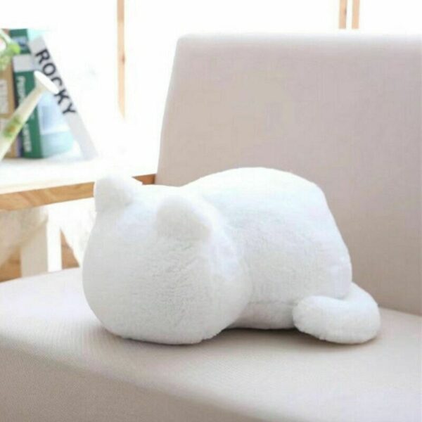 Soft Cute Plush Cute Cat Shape Pillow Cushion Sofa Toy Home Decor Grey 3D Simulation Cat Plush Toy Stuffed Pillow Gối bãi biển 7