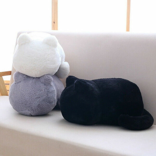 Soft Cute Plush Cute Cat Shape Pillow Cushion Sofa Toy Home Decor Grey 3D Simulation Cat Plush Toy Stuffed Pillow Gối tựa lưng 2